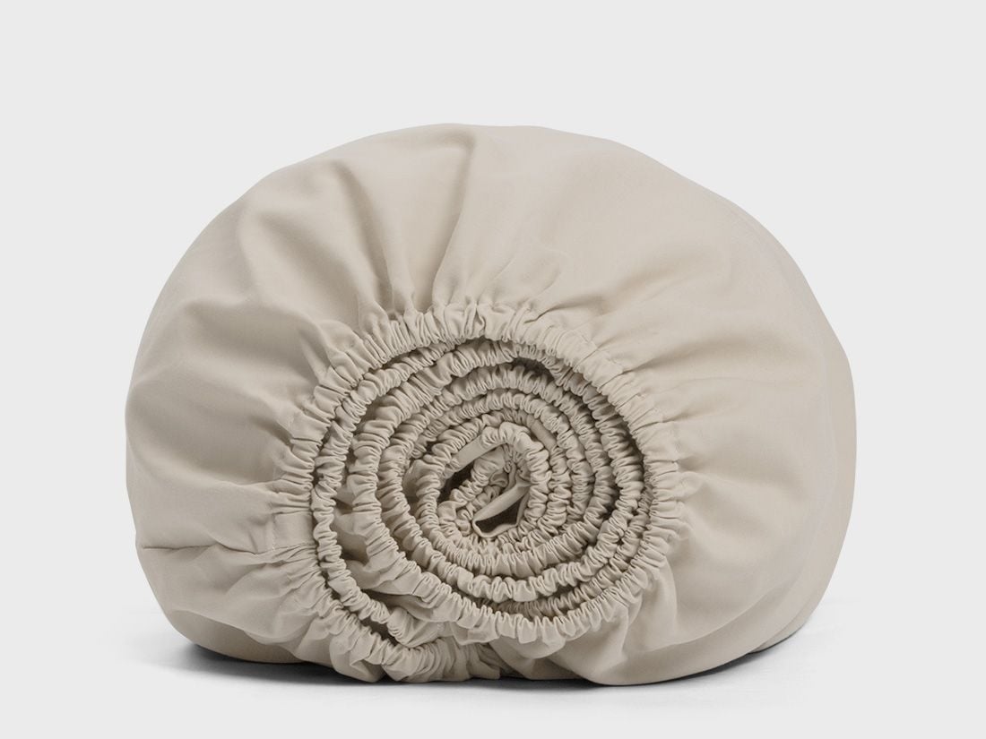 Hoeslaken katoen TENCEL™ sandy taupe