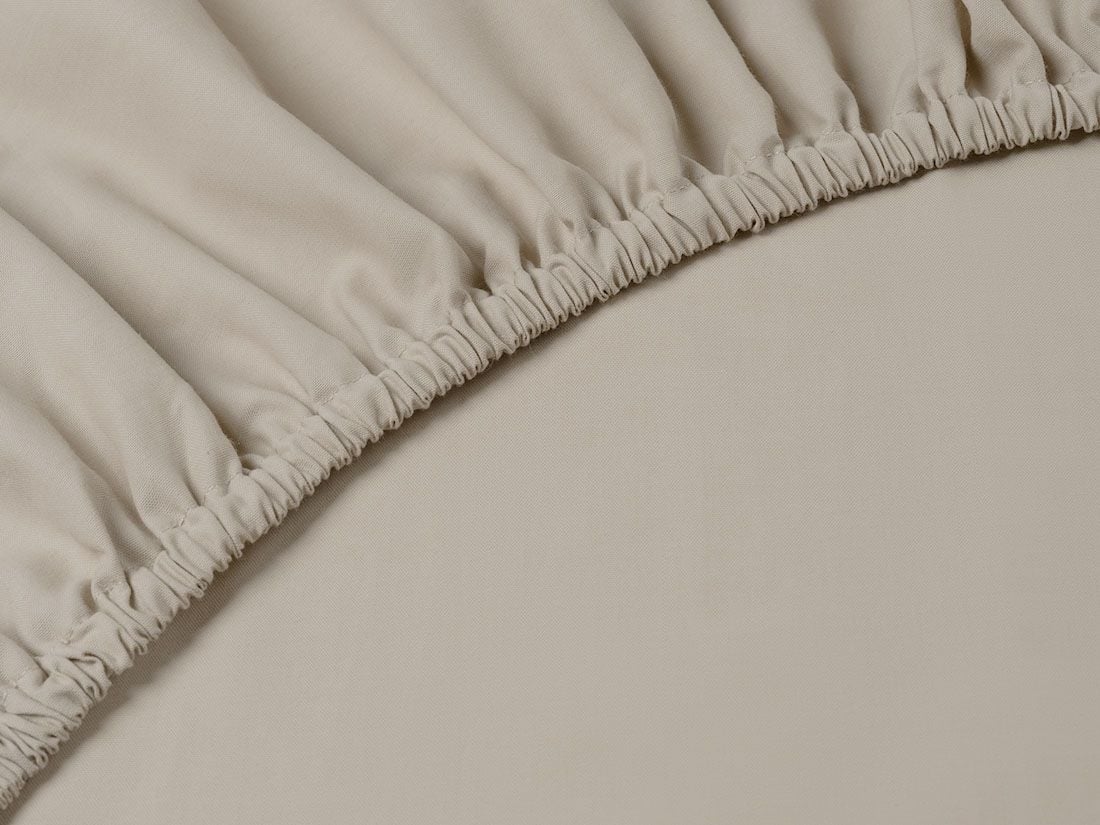 Hoeslaken katoen TENCEL™ sandy taupe