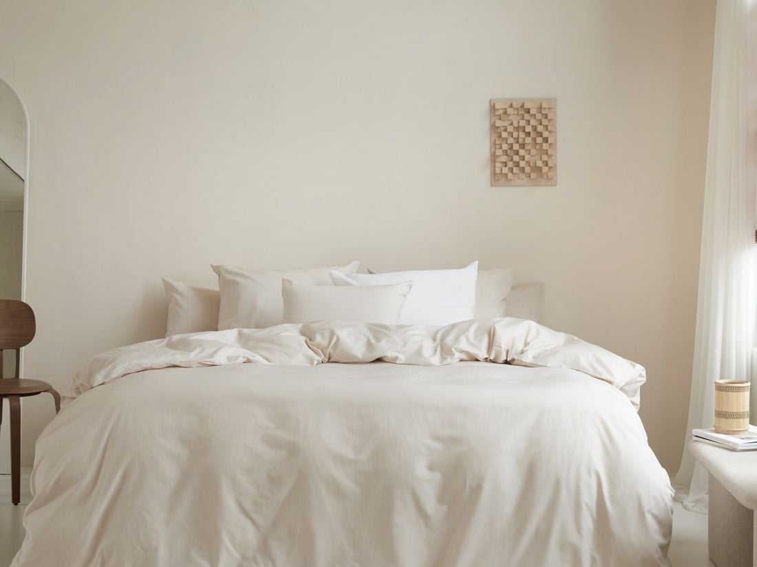 Dekbedovertrek katoen TENCEL™ latte chambray