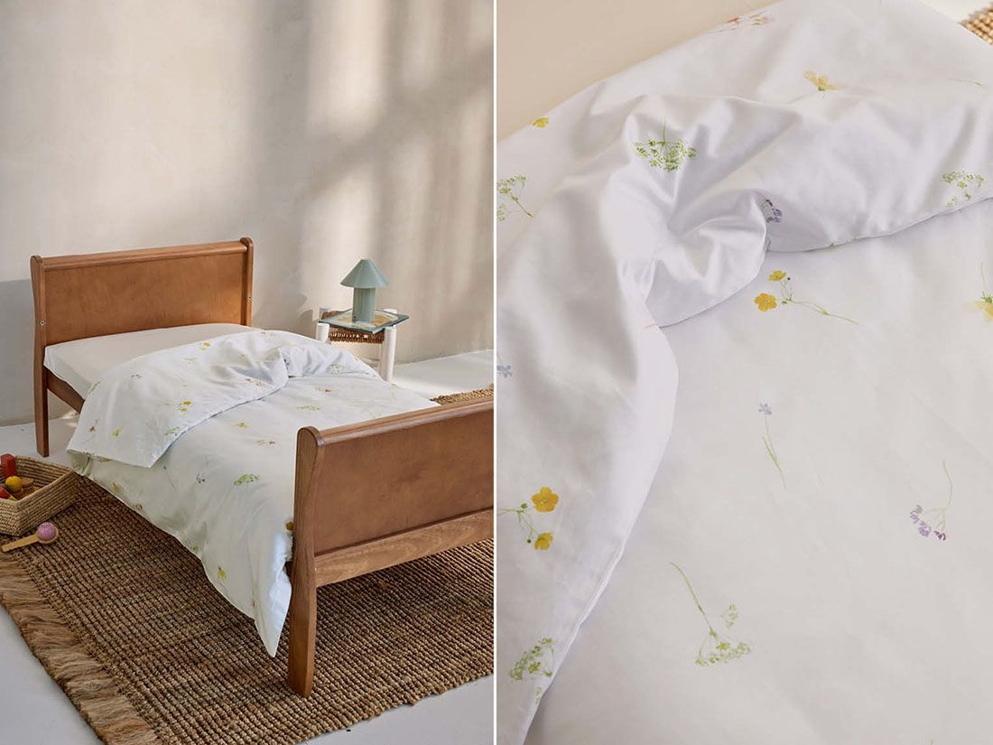 Kinderdekbedovertrek katoen satijn wild flowers