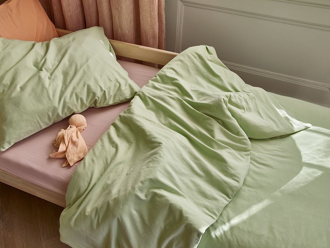 Kinderdekbedovertrek jersey pistachio green