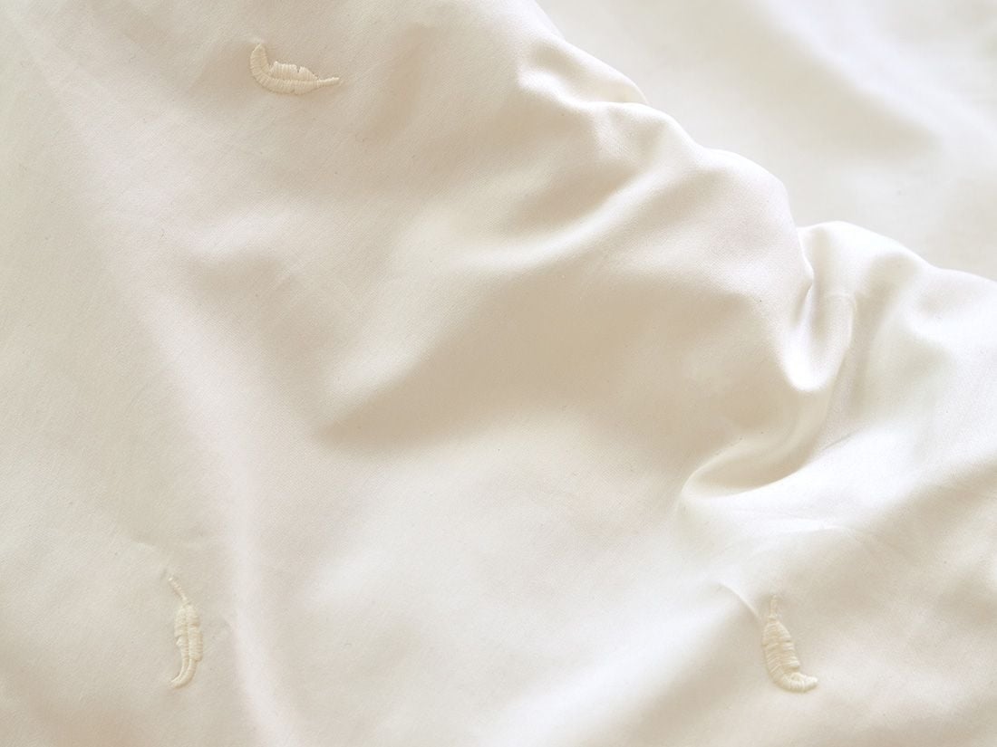 Kinderdekbedovertrek katoen satijn warm white feather